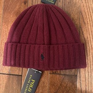 Polo by Ralph Lauren Maroon wool Knit Hat